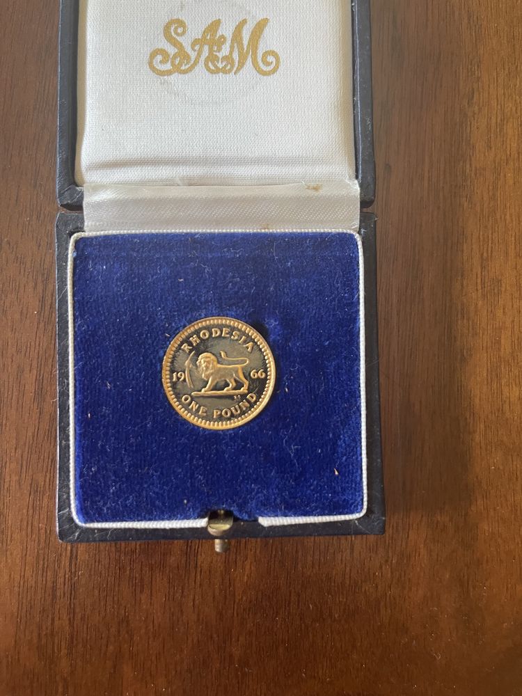 Rhodesia 1 Gold pound moeda ouro