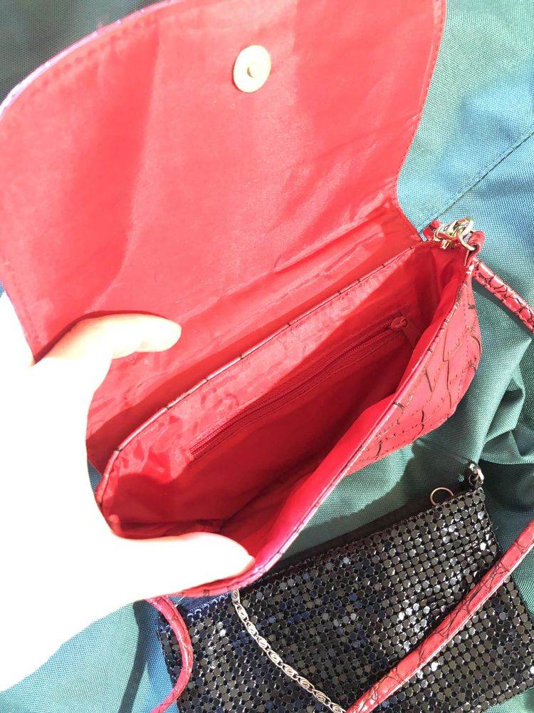 Сумки сумка женские клатчи черный красный выпускной