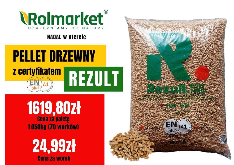 PELLET Drzewny z CERTYFIKATEM pelet drewniany REZULT A1 EN Płock