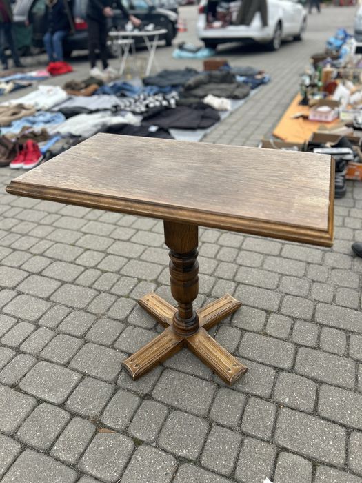 Antyczny stół z drewna dębowego z końca 19 wieku - unikat piękny ideał