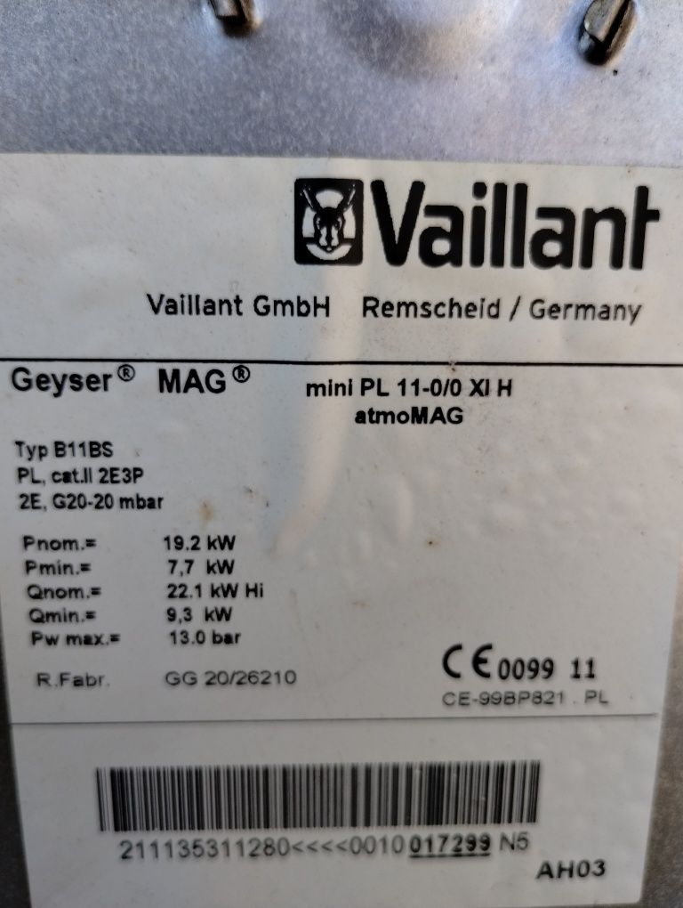 Piecyk gazowy Vaillant