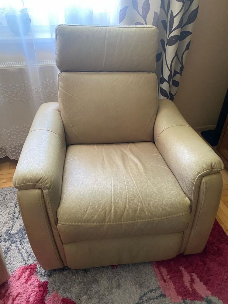 Zestaw wypoczynkowy CHEERS kanapa + 2 fotele, funkcja relax, beżowy