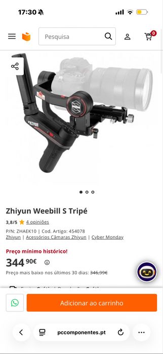 ZHIYUN WEEBILL-S Estabilizador para câmeras DSLR
