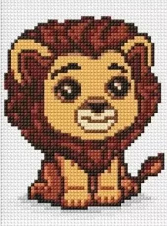Diamentowa mozaika - Król zwierząt 15x20cm. Ideyka