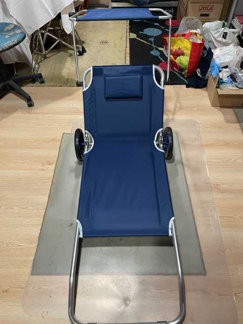 Leżak plażowy krzesło wózek na plażę transport 2w1
