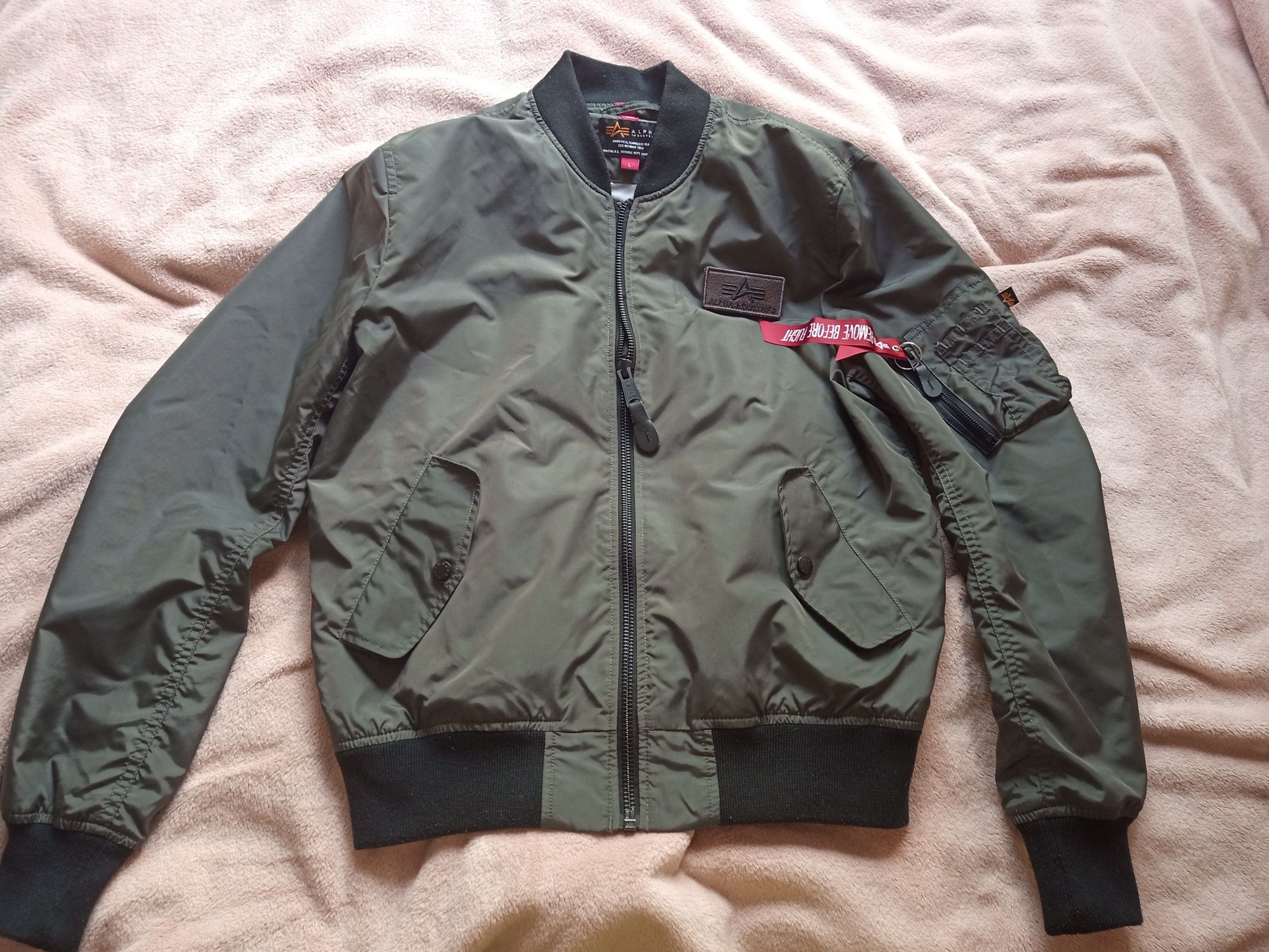 Kurtka męska przejściowa Alpha Industries  szara  size L pilotka