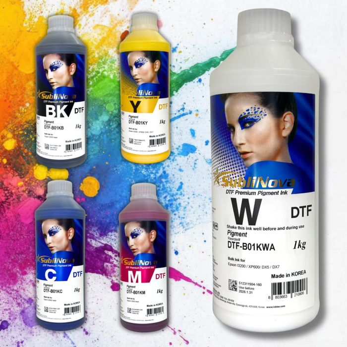 SubliNova DTF чорнила 1л для Epson i3200 XP600 DX5 — 5 кольорів