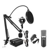 Микрофон BM-800 с Фантомным Питанием 48V Стойкой, Ветрозащ,поп фильтр