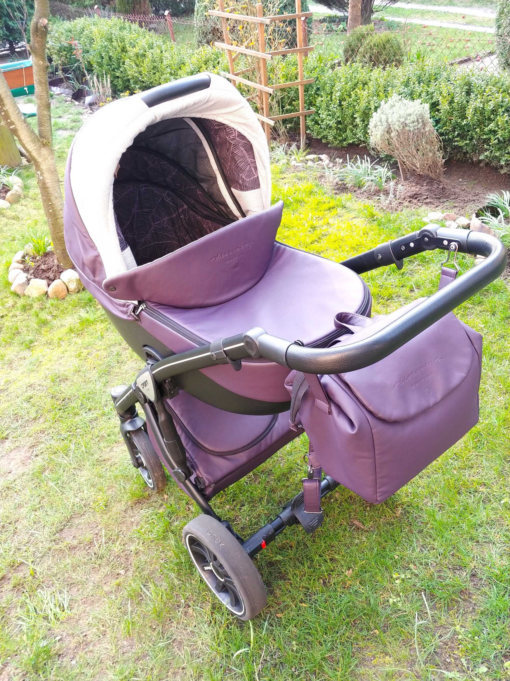Wózek 2w1 Anex Sport Discovery Edition Limited Fiolet Ekoskóra