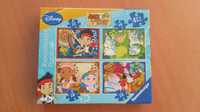 4 puzzles Jake e os piratas DISNEY