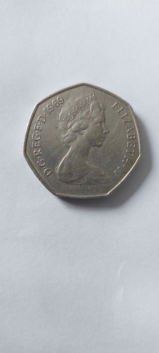 50 pence z 1969 r Anglia