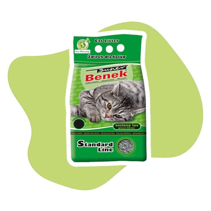 Super Benek Standard Zielony las 25l Żwirek bentonitowy