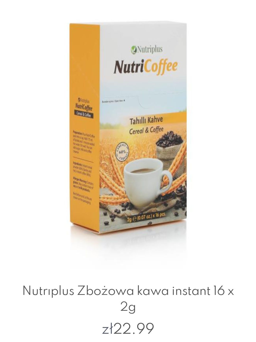 Nutriplus kawa, herbata, szejki