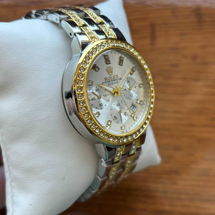Хіт! Жіночий годинник Rolex на браслеті комбінованого кольору