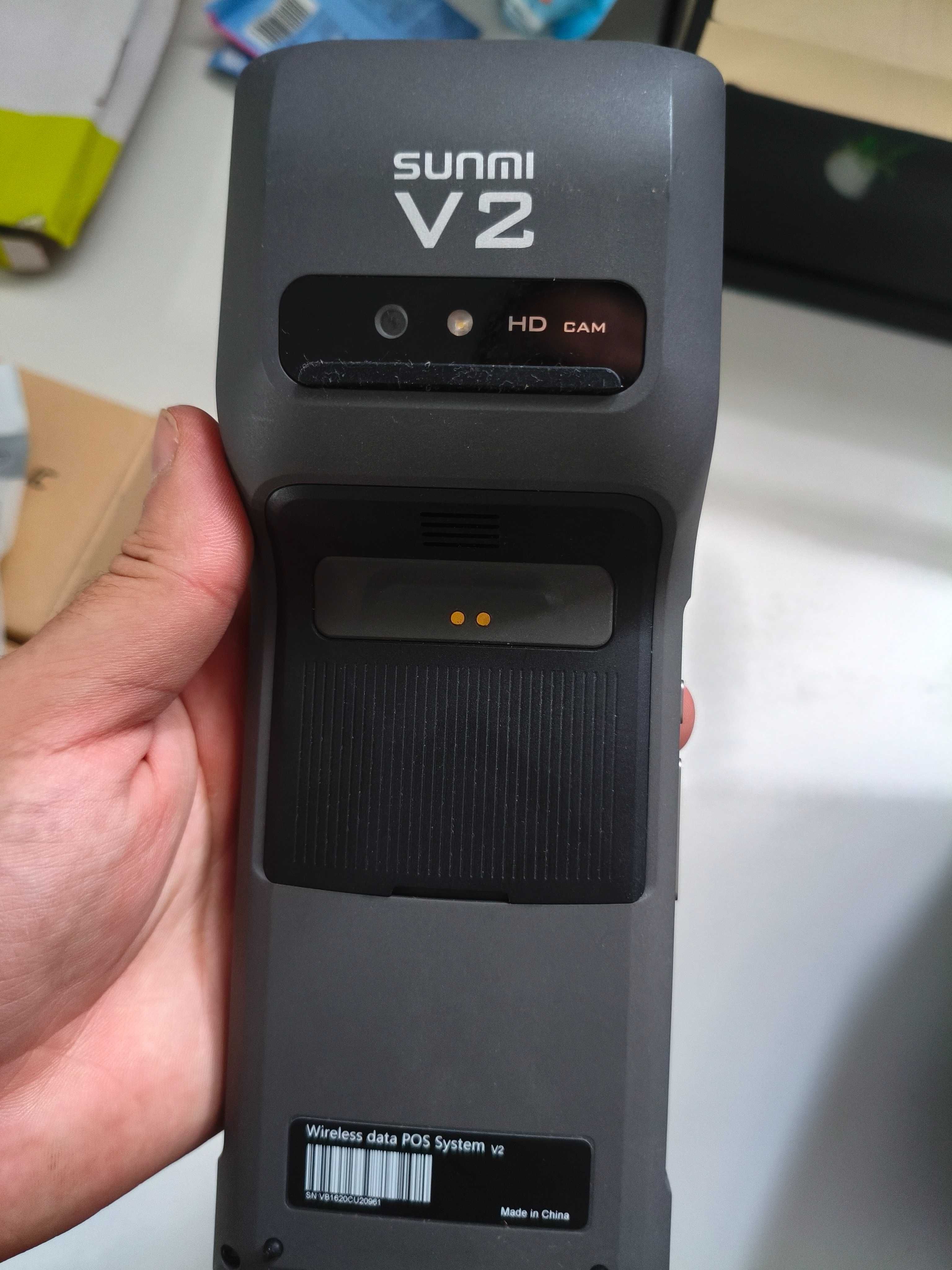 POS Sunmi V2 — Como Novo, Inclui Rolo e Carregador USB-C