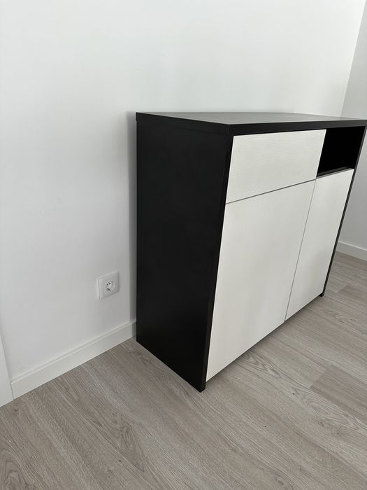 Móvel Preto e Branco - 1 gaveta + 2 Portas