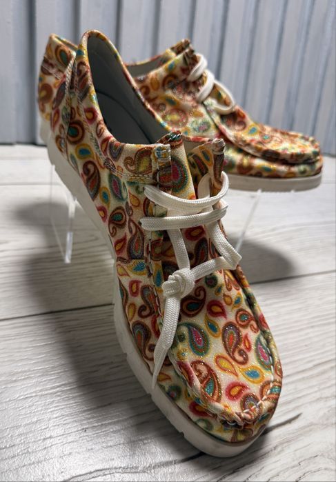 Buty Sioux Grasshopper – wzór paisley delikatny brokatowy połysk