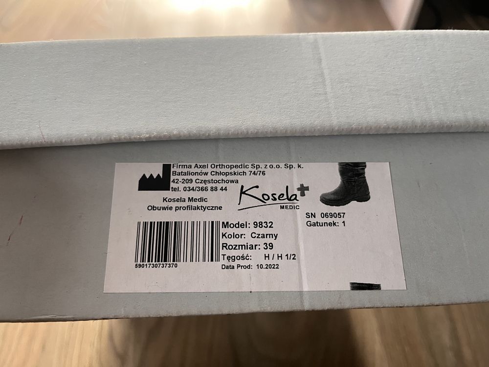 Botki Kosela Medic r.39 model 9832 NOWE skóra licowa