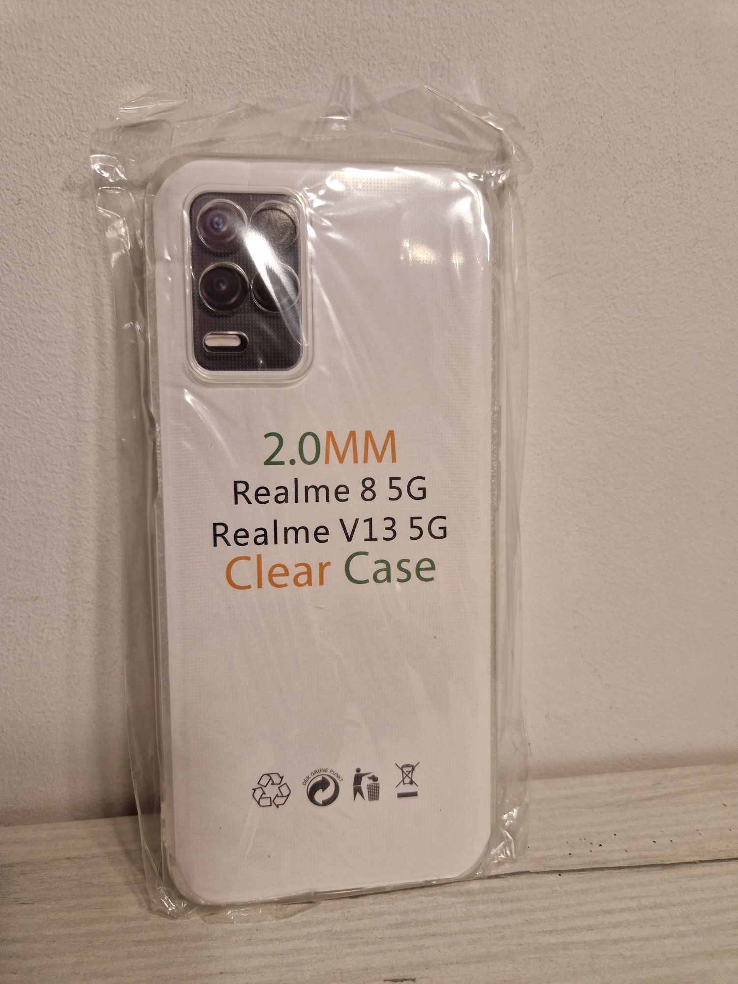 Back Case 2 mm Perfect do REALME 8 5G + Szkło Gold 9h