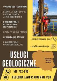 Geologia, geotechnika, opinia geotechniczna, operaty wodnoprawne