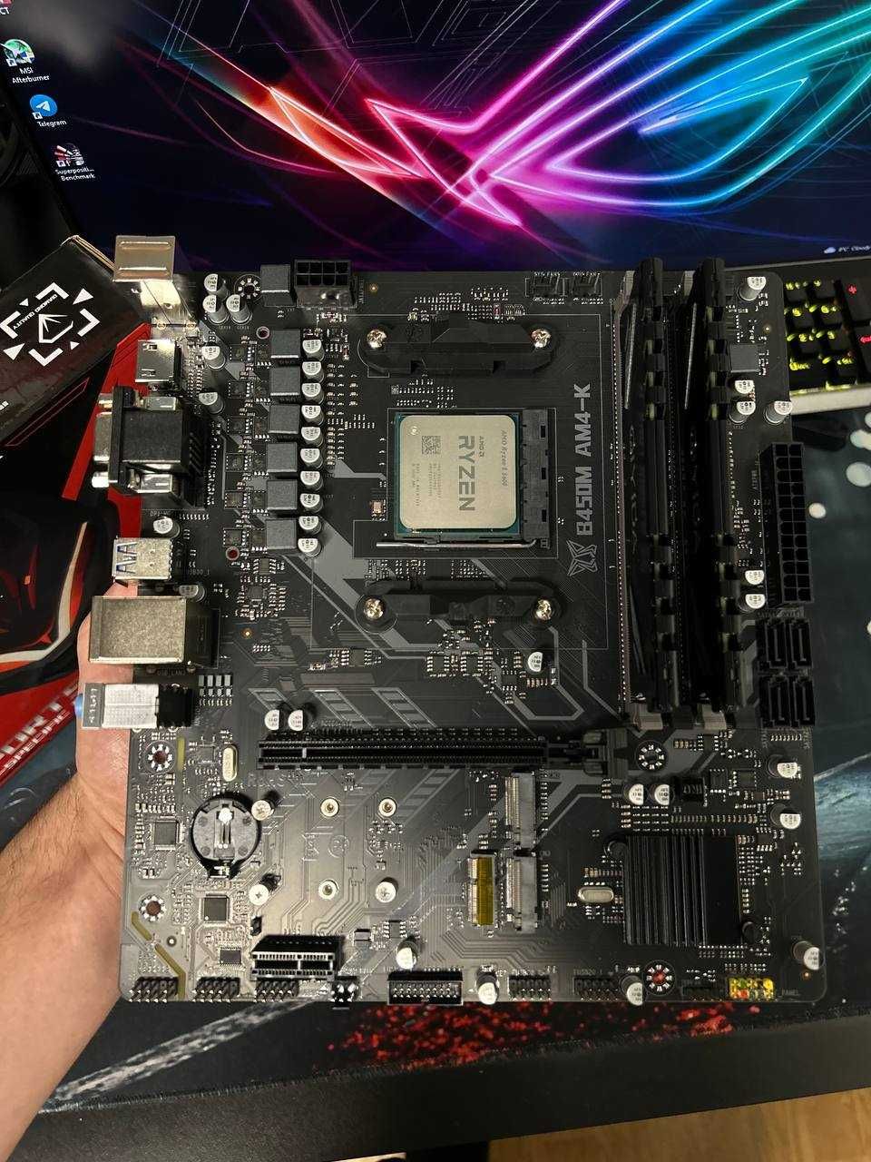Материнська Плата AM4 + AMD Ryzen 5 5600 4.4Ггц 6/12 Новий Комплект !