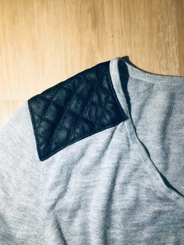 Sweter szary z pikowaniem H&M OKAZJA M !!!