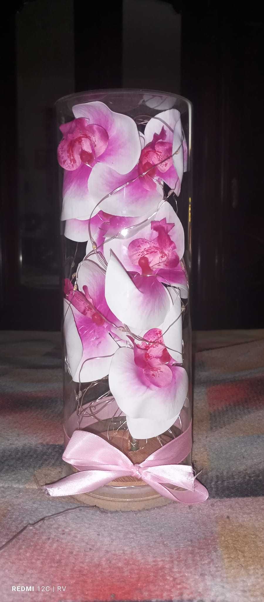 pote de flores com led
