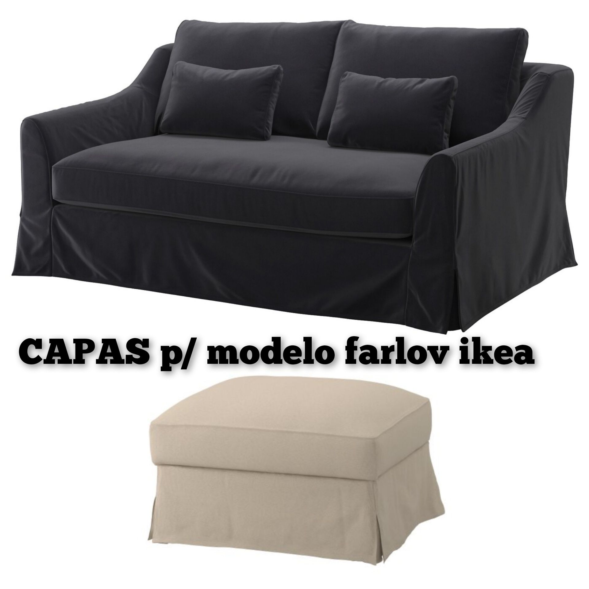 CAPAS SOFA 3l repousa pés Farlov ikea