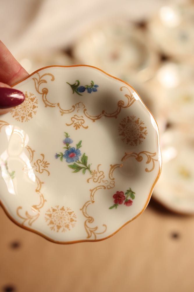 Zestaw do konfitur Furstenberg porcelana 10 talerzyków