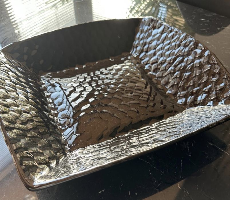 Szklane talerze i misa - włoska manufaktura