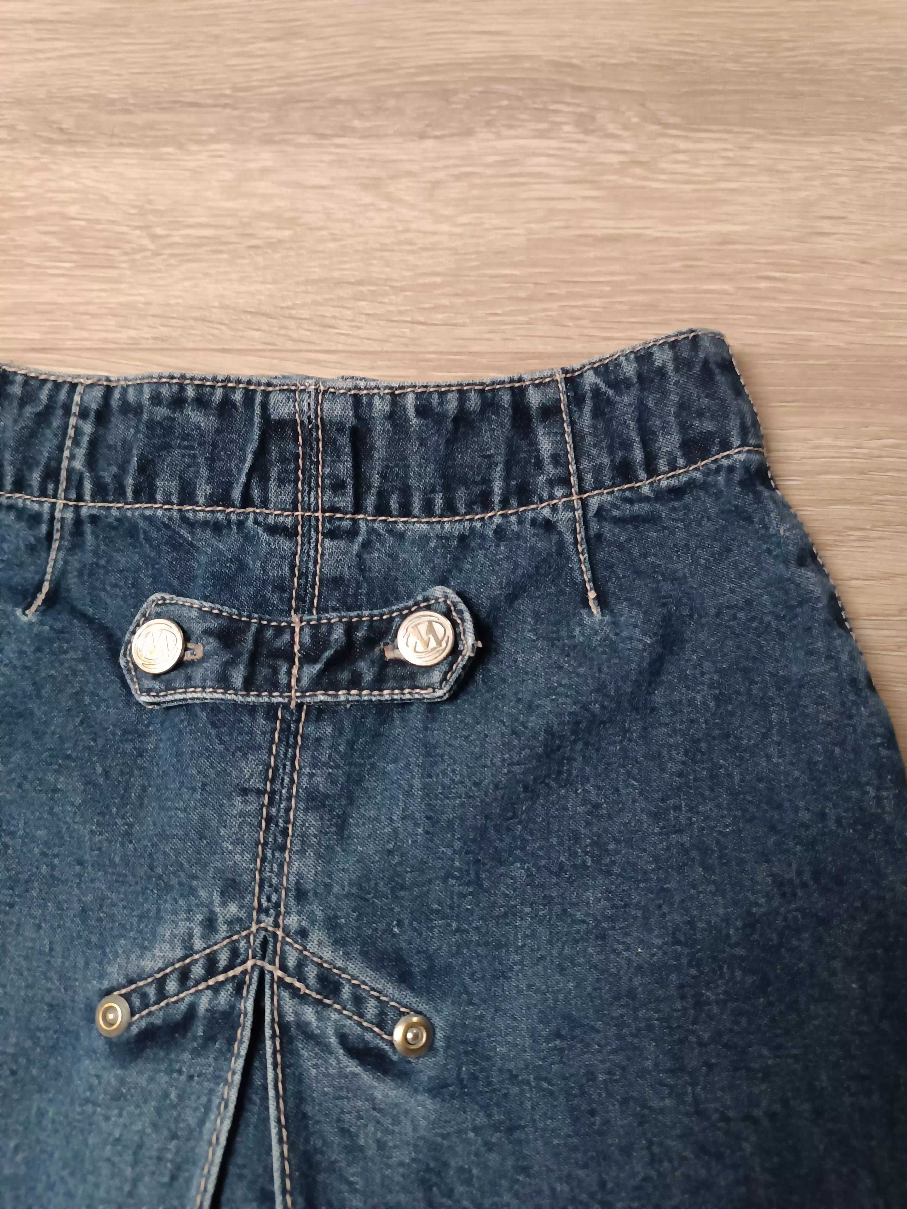 Spódniczka granatowy jeans suwaki kieszonki 'Me too' 98