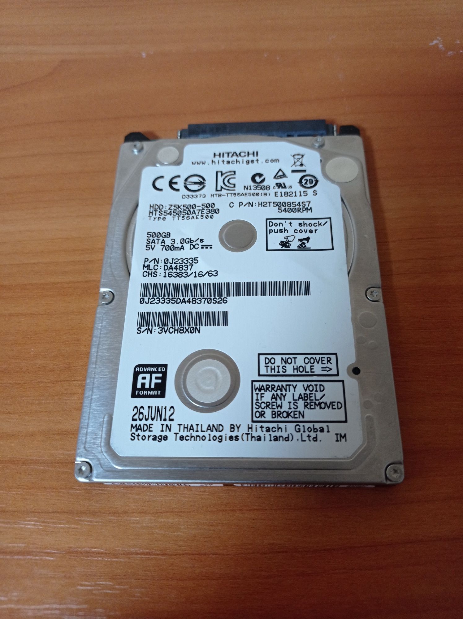 Жорсткий диск Hitachi 2.5" 500GB WDC HGST (HTS725050A7E630)