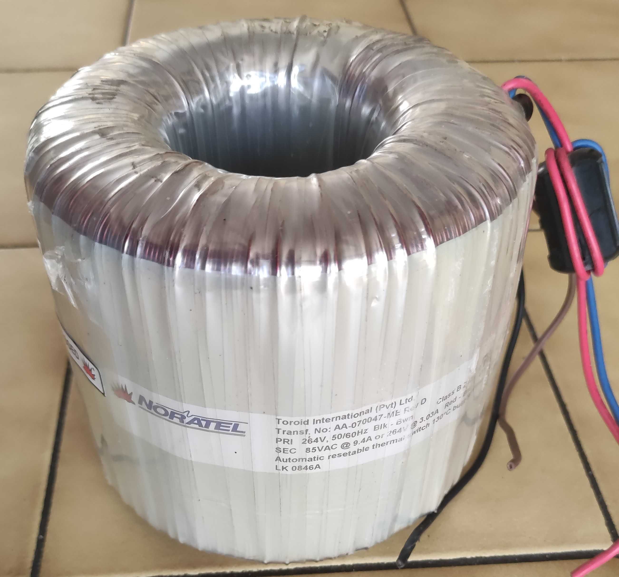 Transformator TOROID Noratel typu AA070047-ME, 264V 50/60Hz ok. 800VA