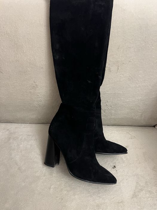 Ботфорти на широкому каблуку 38р