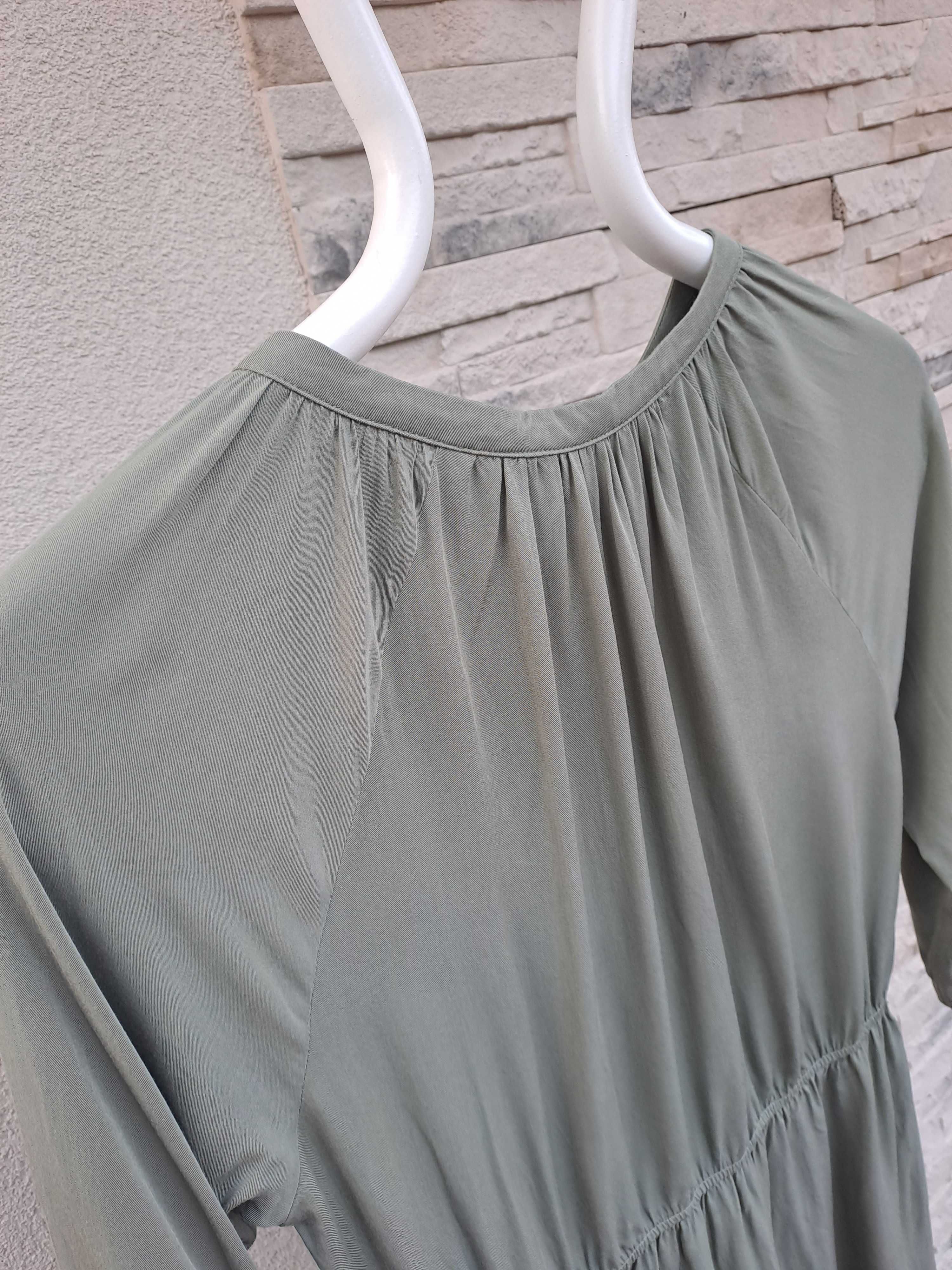 Sukienka Greenpoint midi khaki tencel lyocell 42 XL