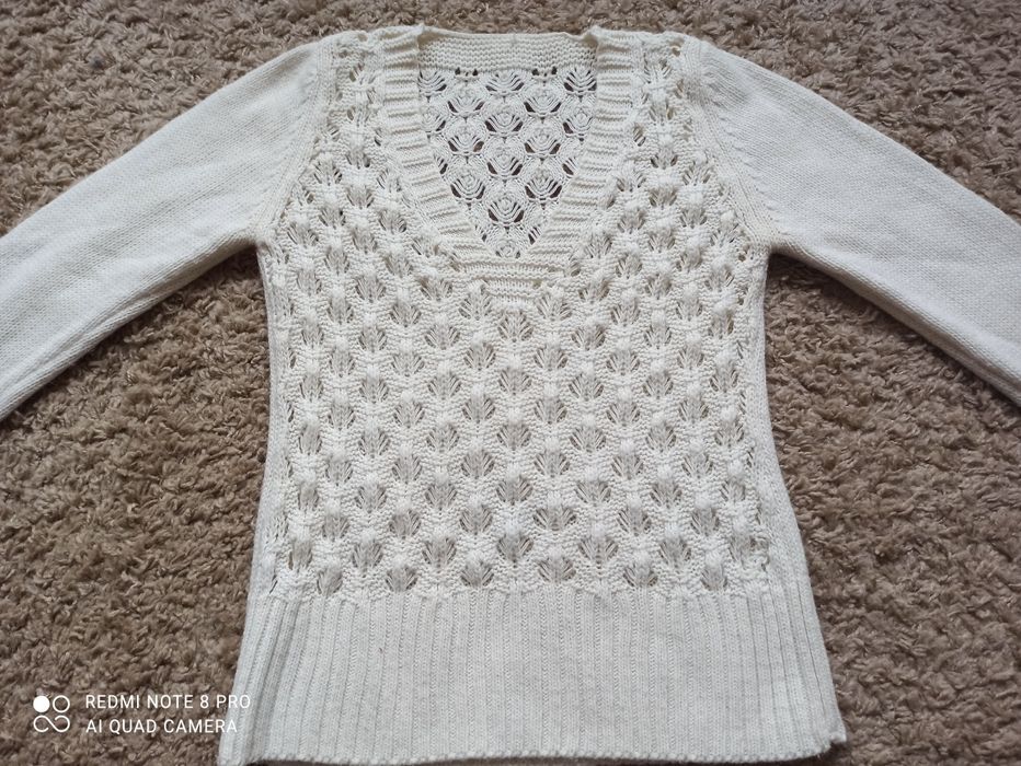 Свитер шерсть ангора Турция теплый шерстяной джемпер белый кофта