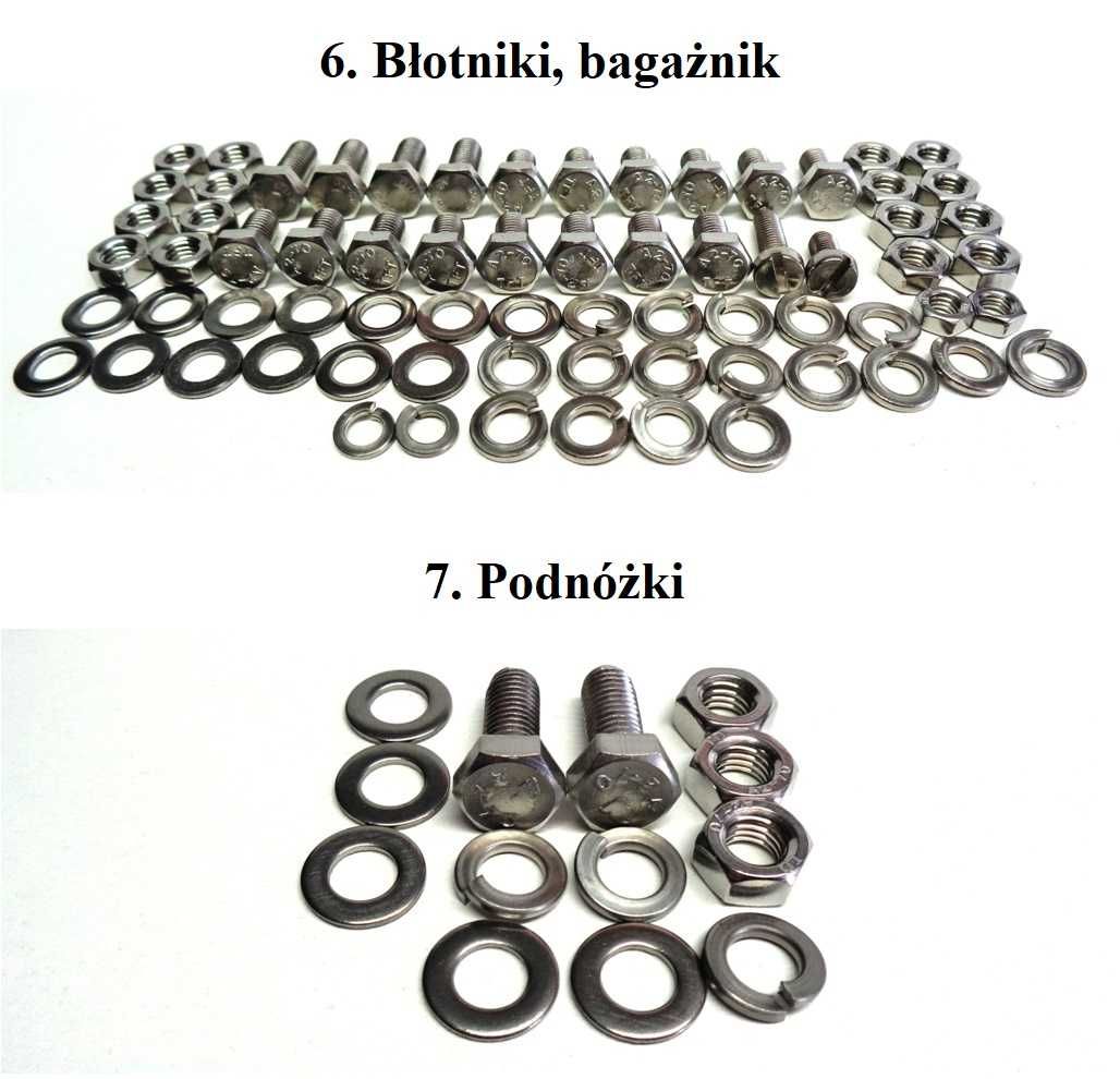 Romet Ogar 200 205 Komplet śrub zestaw śruby nierdzewne