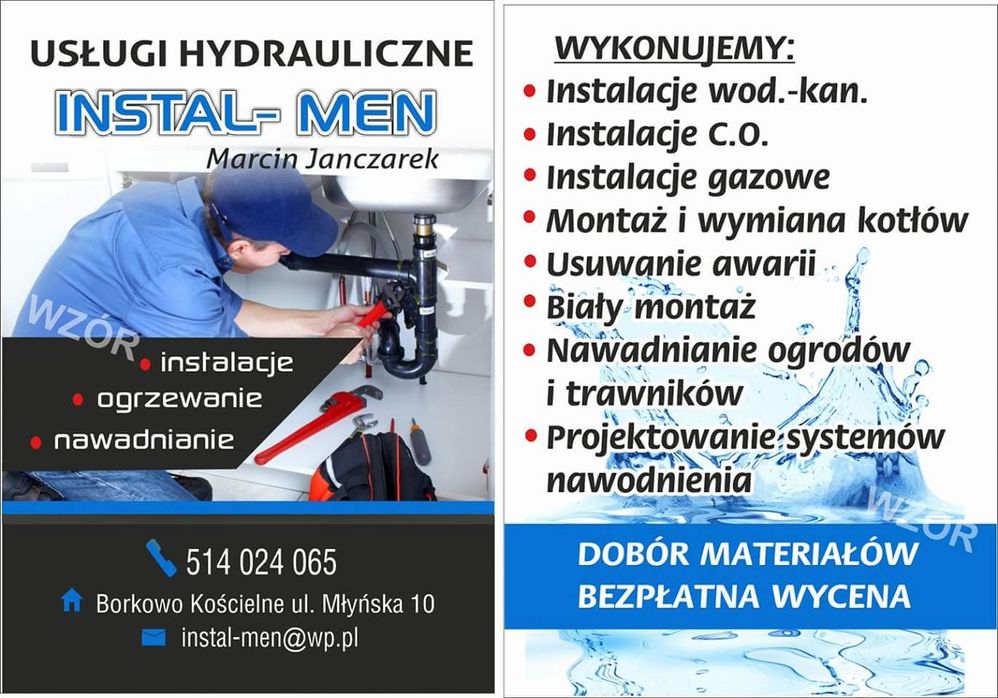 Usługi hydrauliczne . Hydraulik Płock