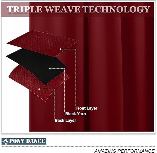 Zasłony zaciemniające 175 x 140 cm CZERWONE , 2szt.