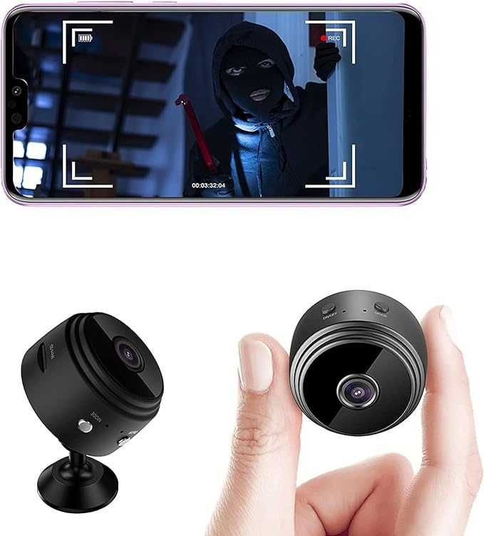 Mini kamera szpiegowska HD 1080P WiFi z noktowizorem i detektorem