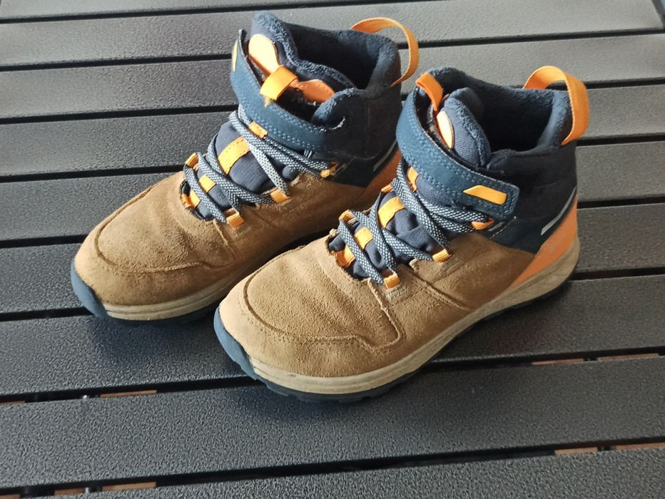 Skórzane buty Decathlon quechua ocieplane 34 jesień zima NA RZEP