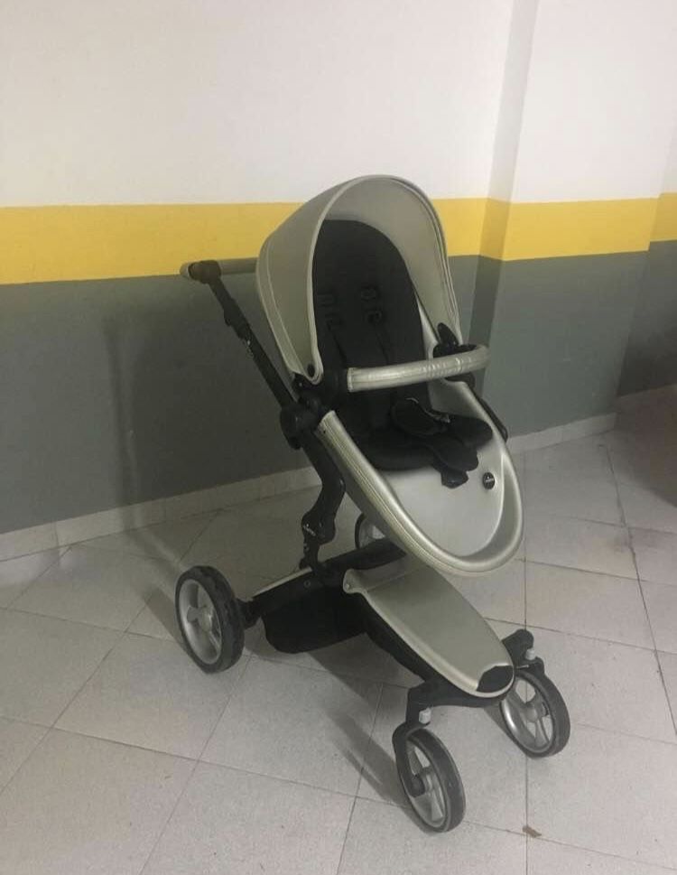 Carrinho passeio MIMA cinza (com alcofa)