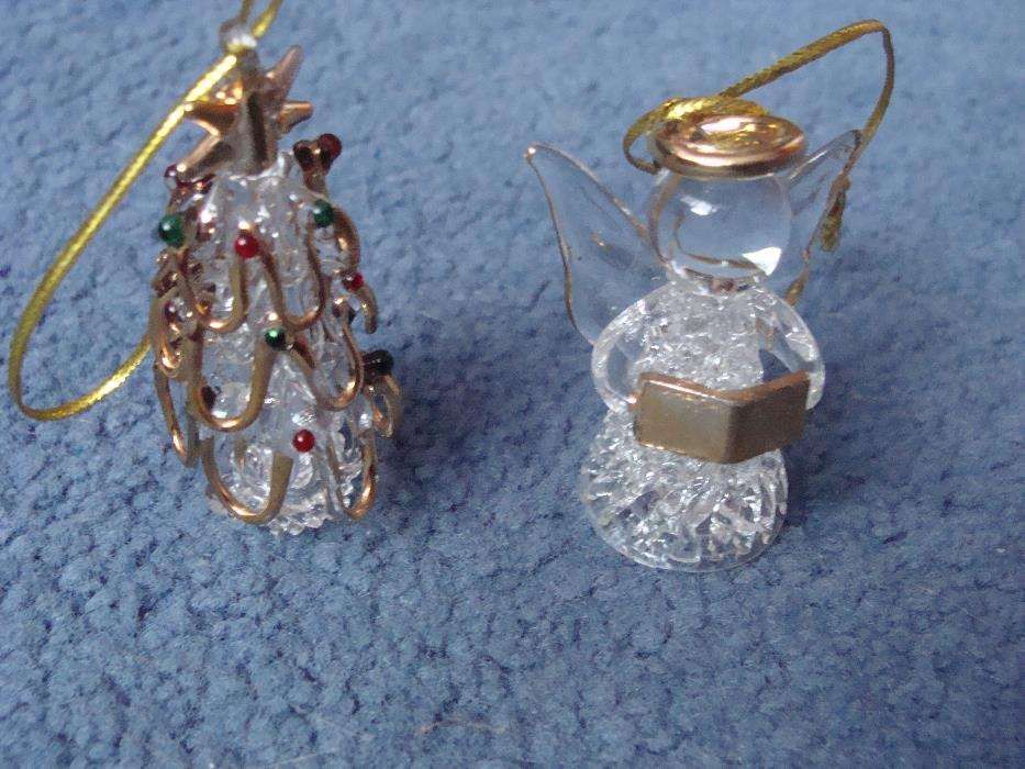 figurka choinka aniołek szklana