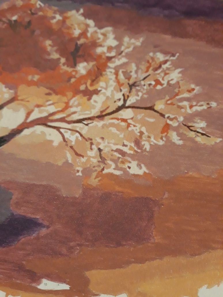Картина по номерам дерево сакура цветущая 40 на 50 на холсте