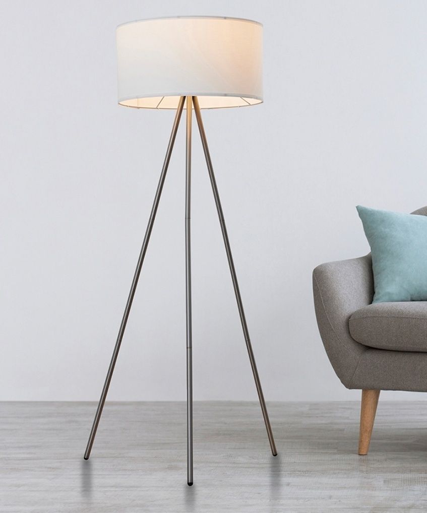 Lampa kolekcjonerska stojąca skandynawska podłogowa trójnóg żarówka