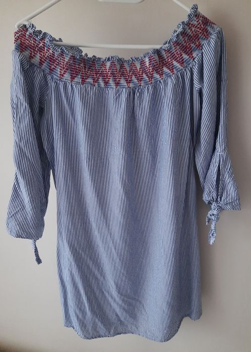 Bluzka hiszpanka w paski  PAPAYA rozmiar M