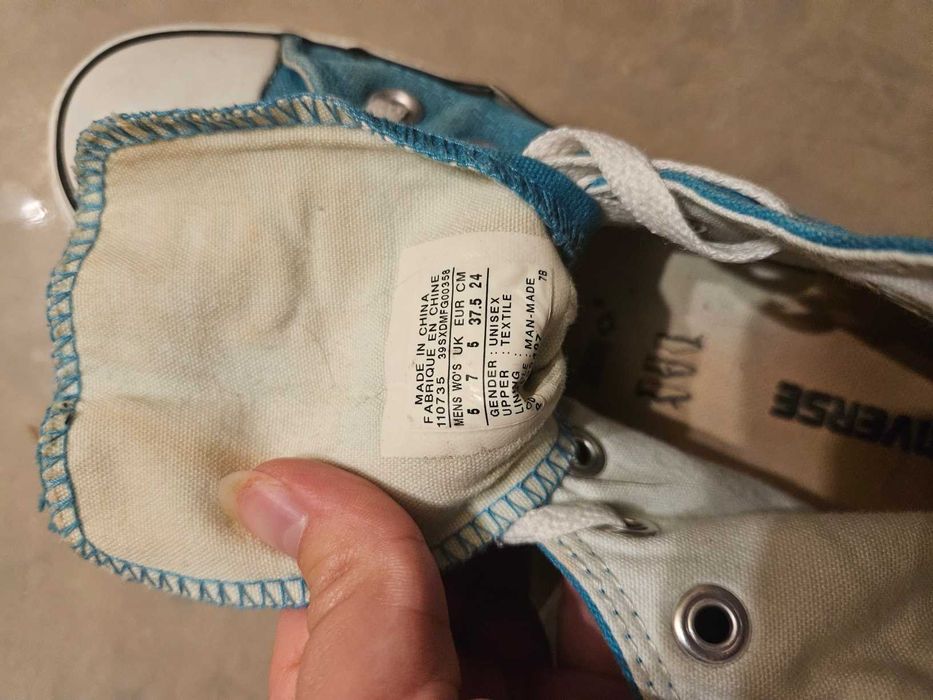 Trampki Converse, 37.5, 24cm, niebieskie, wysokie