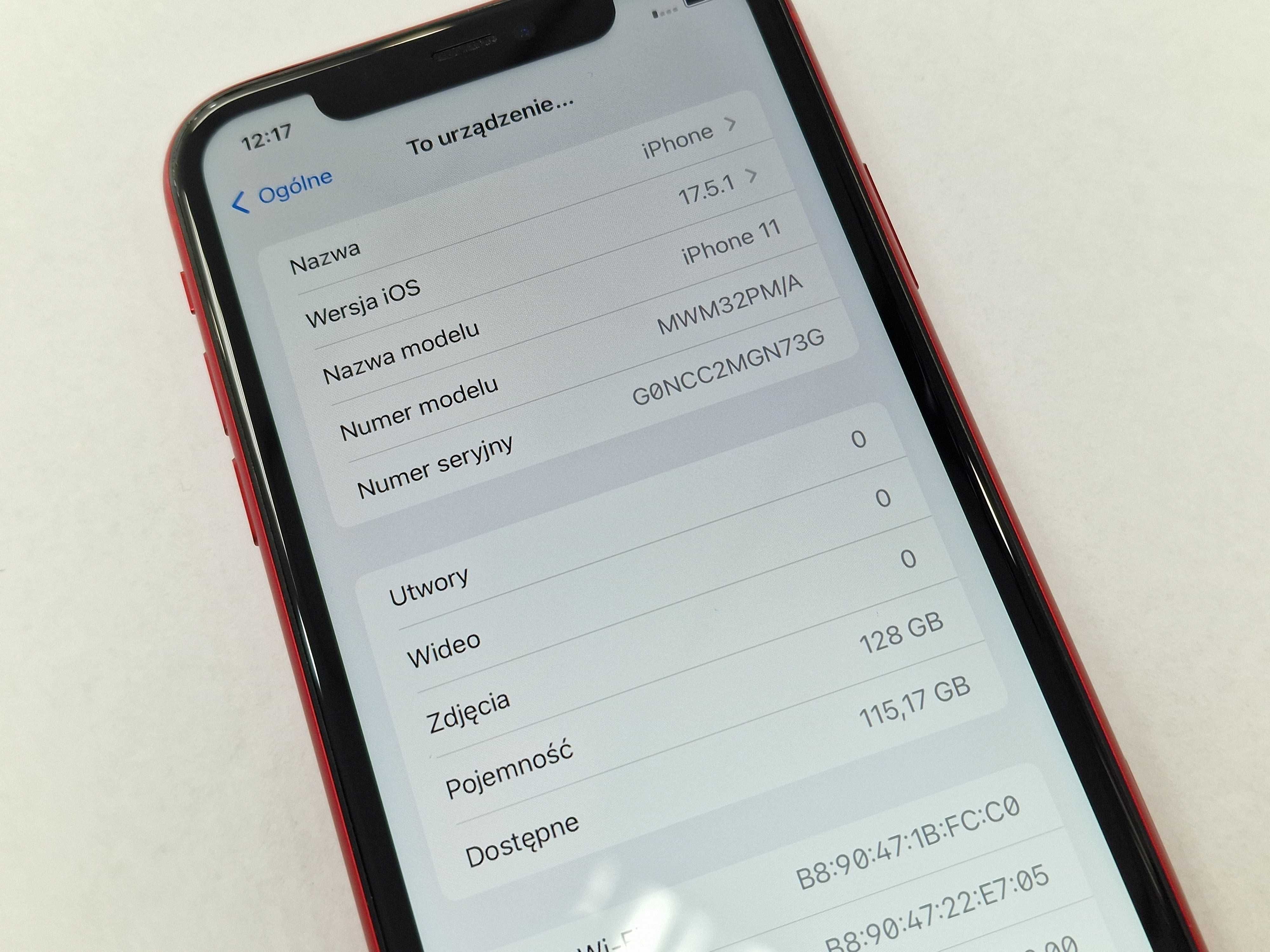 Iphone 11 128GB/ Red/ Czerwony/ BAT 82%/ Grade A-/ Gwarancja