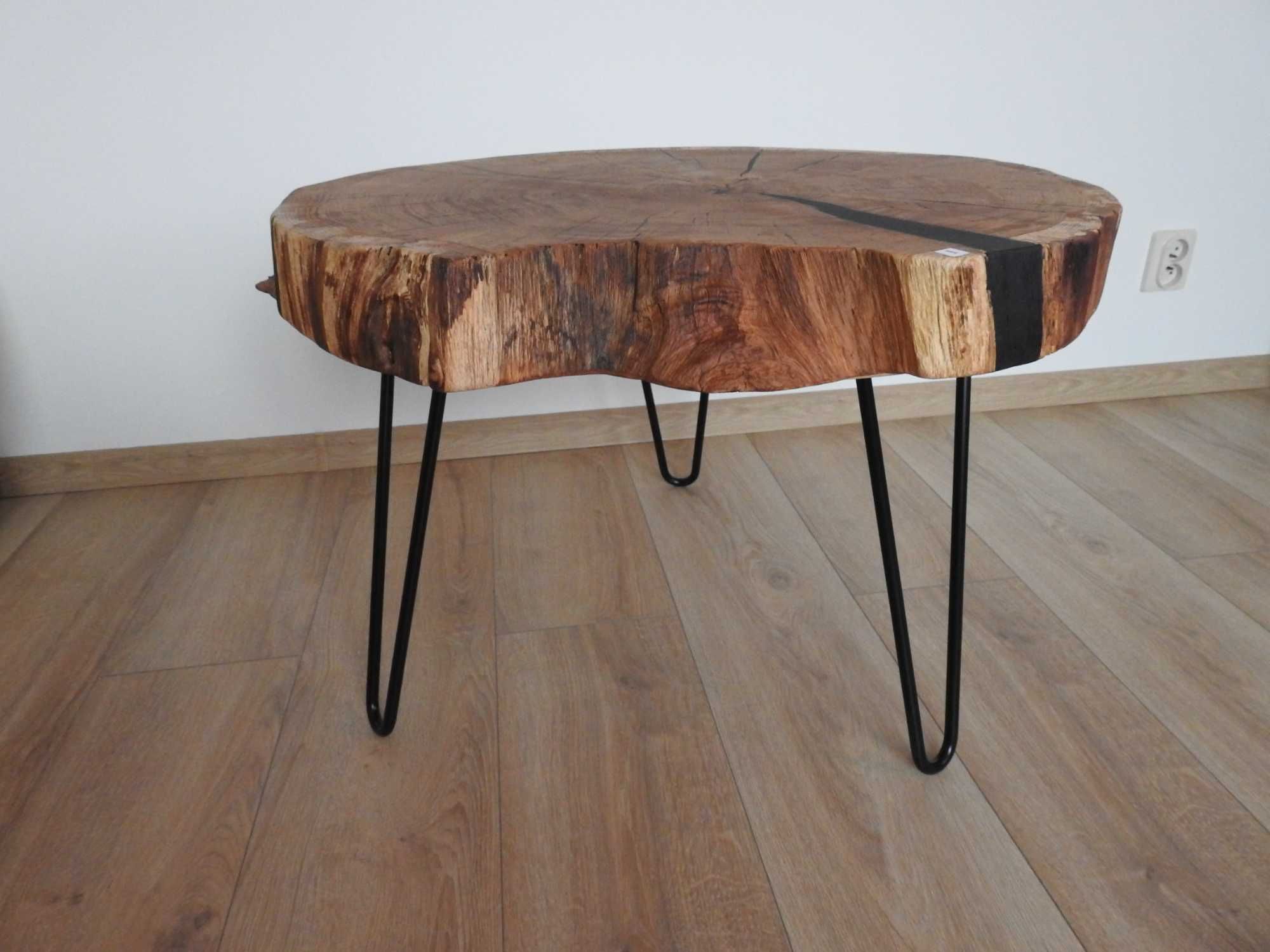 Stolik kawowy -plaster drewniany, styl loft