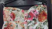 Top gorset bluzka w kwiaty Bershka M floral